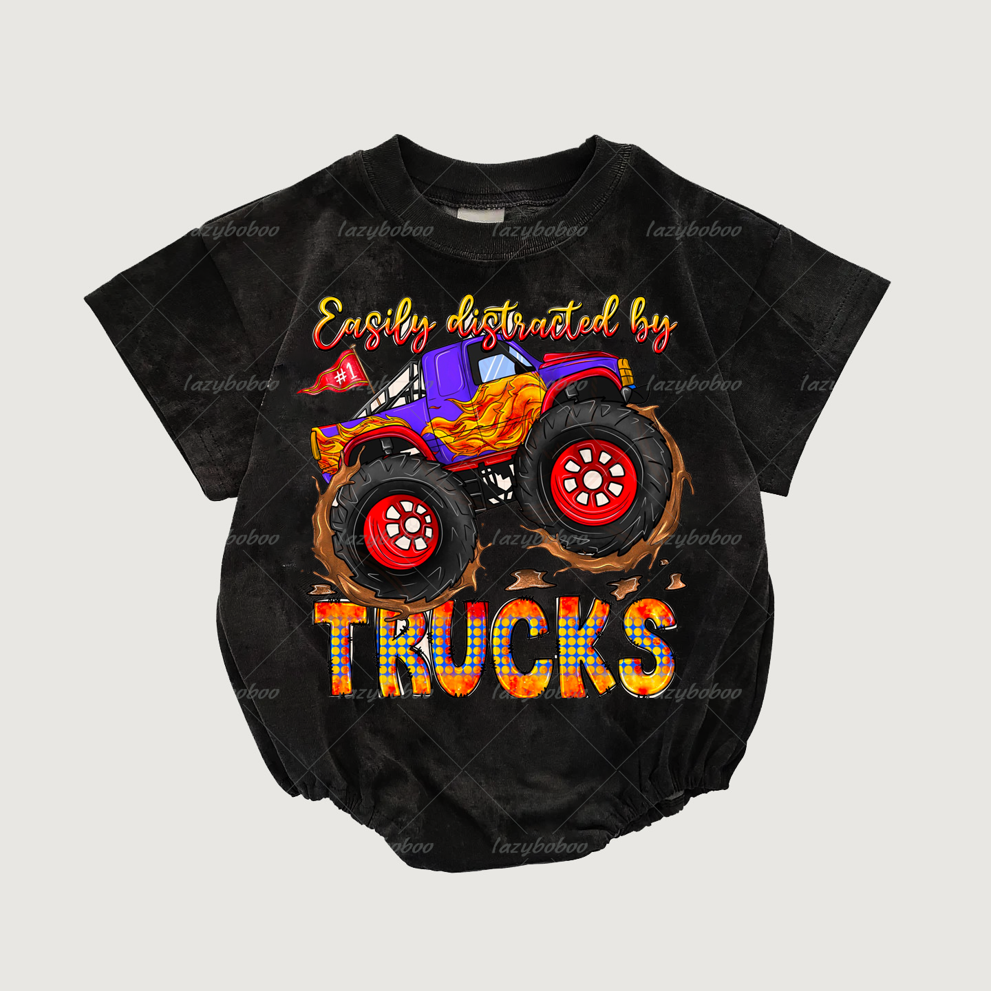 Baby Trucks  Romper