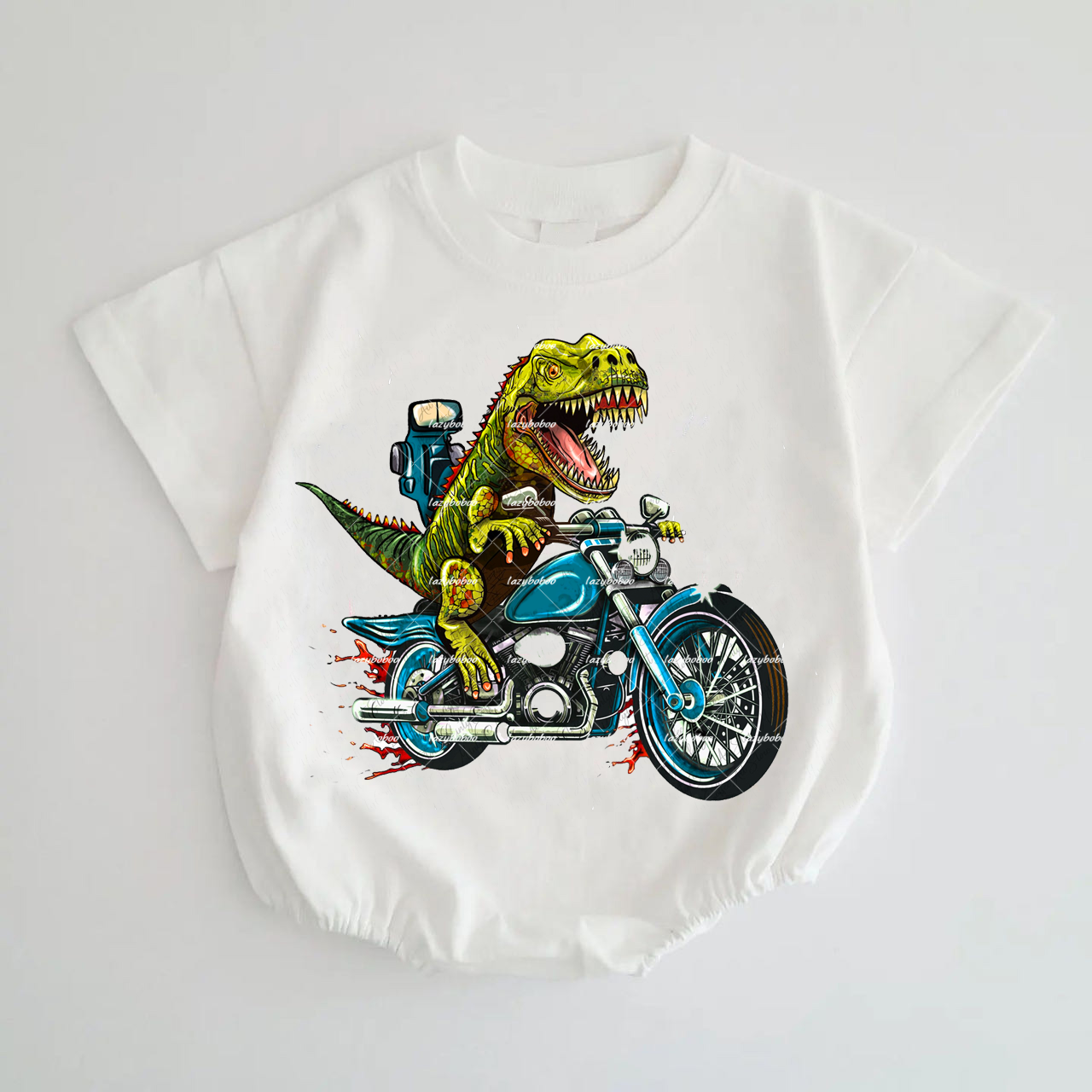 T-Rex Dinosaur  Motorcycle  Romper