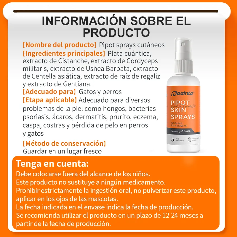 Spray para el tratamiento de la piel de perros y gatos