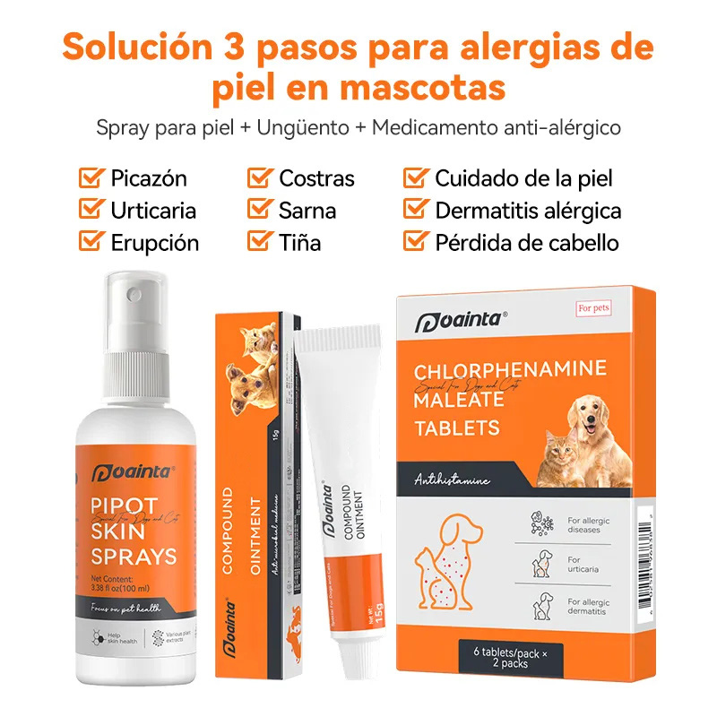 Puainta® Kit para piel sarna alergias y picazón en mascotas