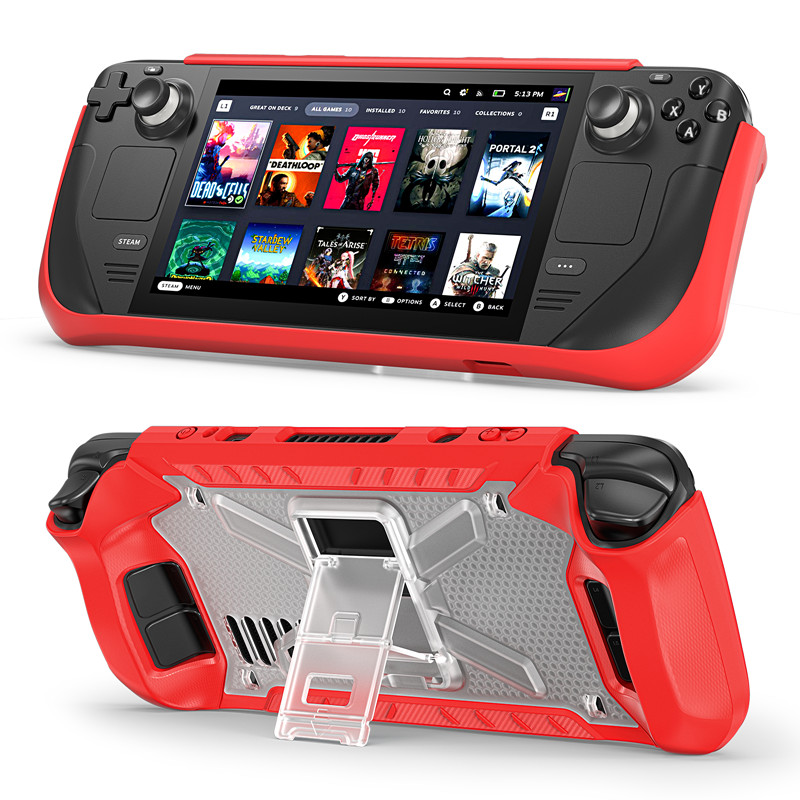 Valve Steam Deck Video Game Player Cases Silicone Protector Shell Cover With Stand