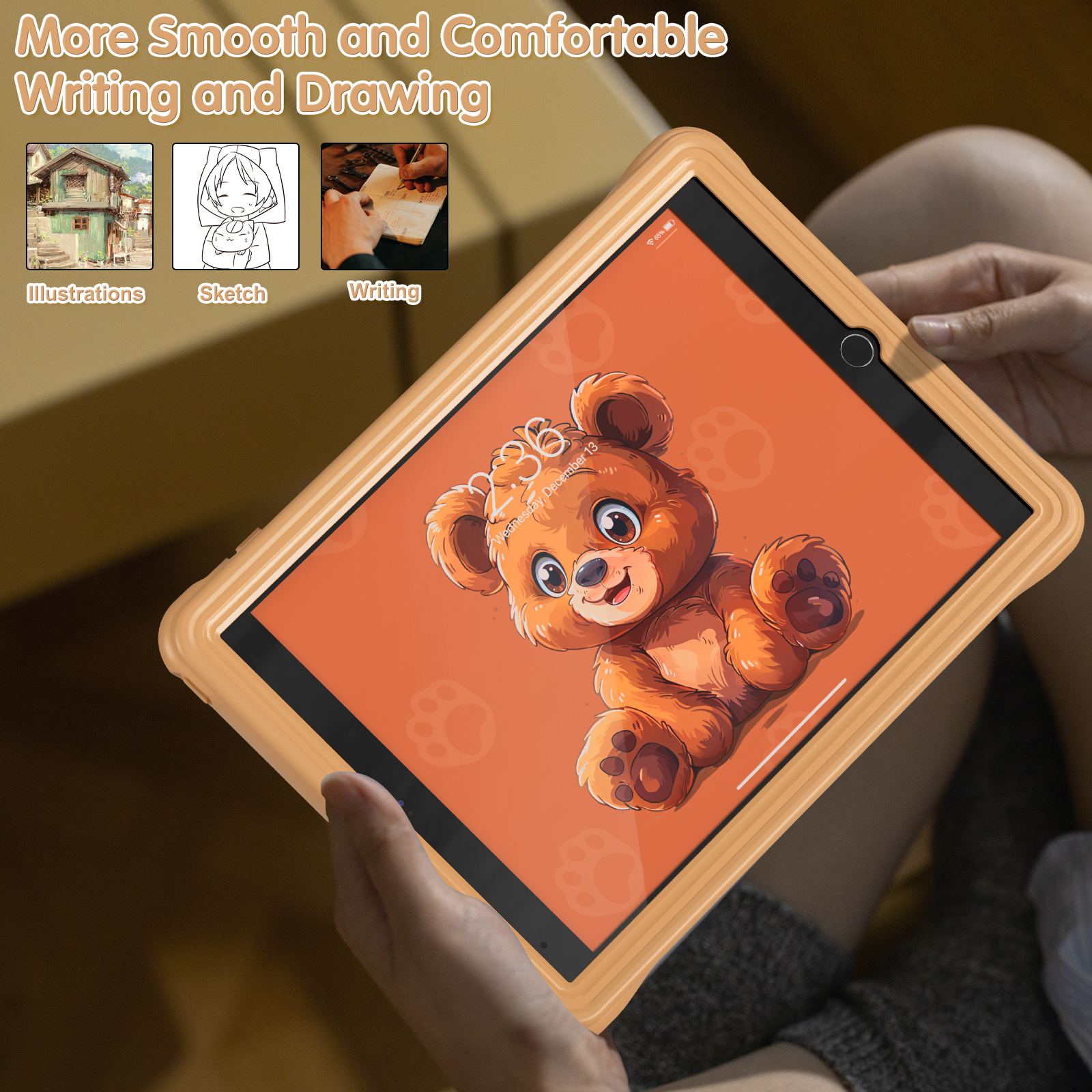 Cartoon Bear Silicone Shockproof Tablet Case for iPad 9th/8th/7th iPad 10.2 2021 Tablet Cover