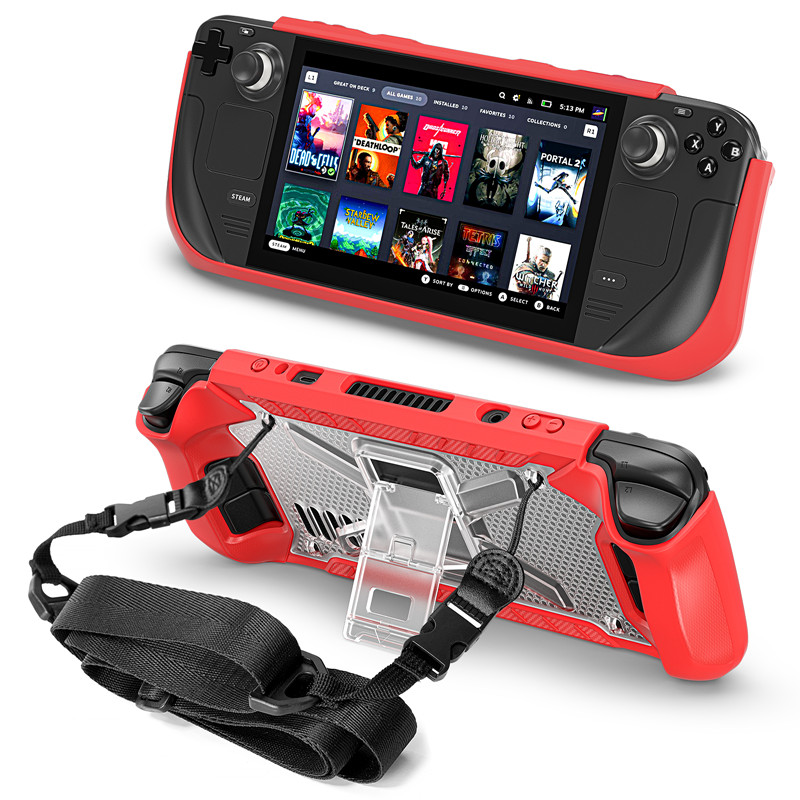 Valve Steam Deck Video Game Player Cases Silicone Protector Shell Cover With Stand