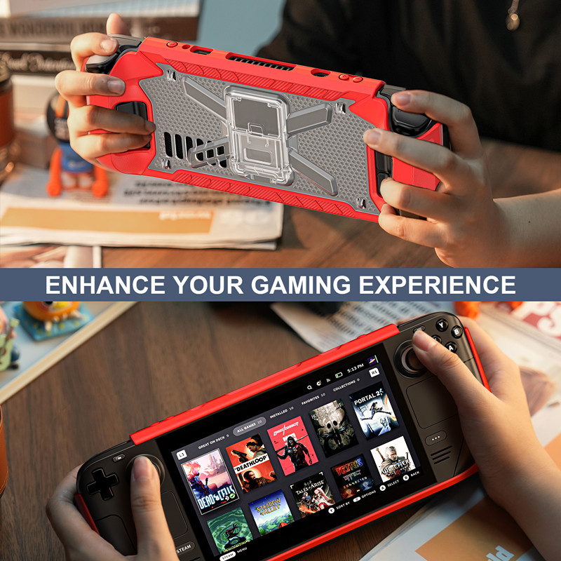 Valve Steam Deck Video Game Player Cases Silicone Protector Shell Cover With Stand