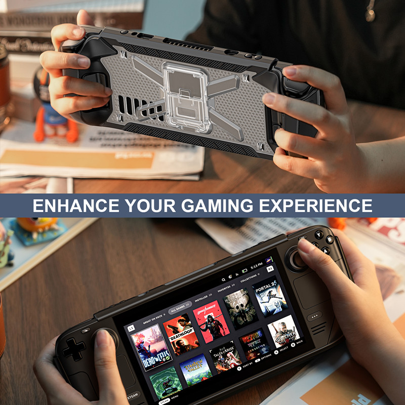 Video Game Player Cases Silicone Protector Shell Cover For Valve Steam Deck Case With Stand