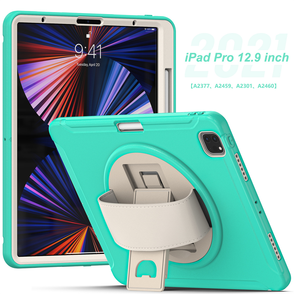 Slim Tablet Rugged Case For iPad Pro 12.9 2022/2018/2010/2021 5th Gen Case With Foldable Stand
