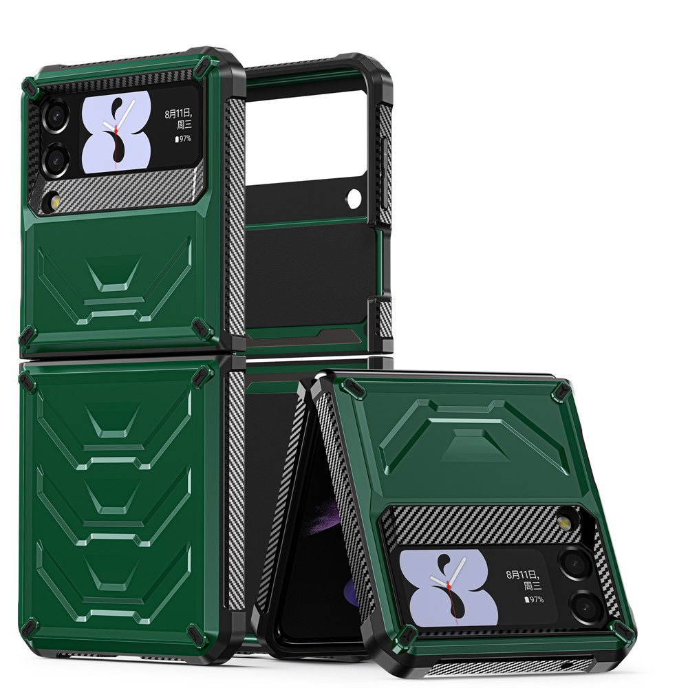 Rugged Shockproof Mobile Phone Back Cover Case For Samsung Galaxy Z Flip 3 5G Folding Phone Case Cover