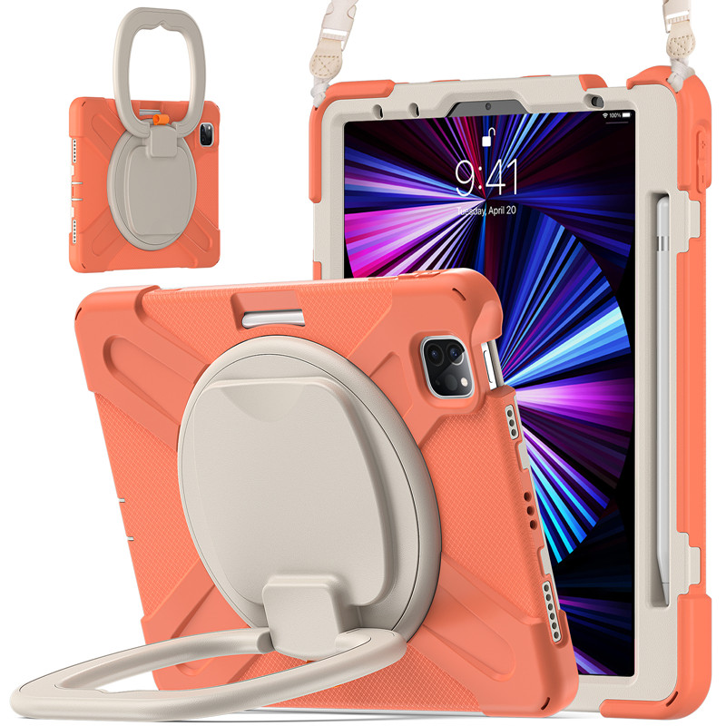 Shockproof tablet case with shoulder strap for ipad Pro 11 2018/2020/2021 kickstand