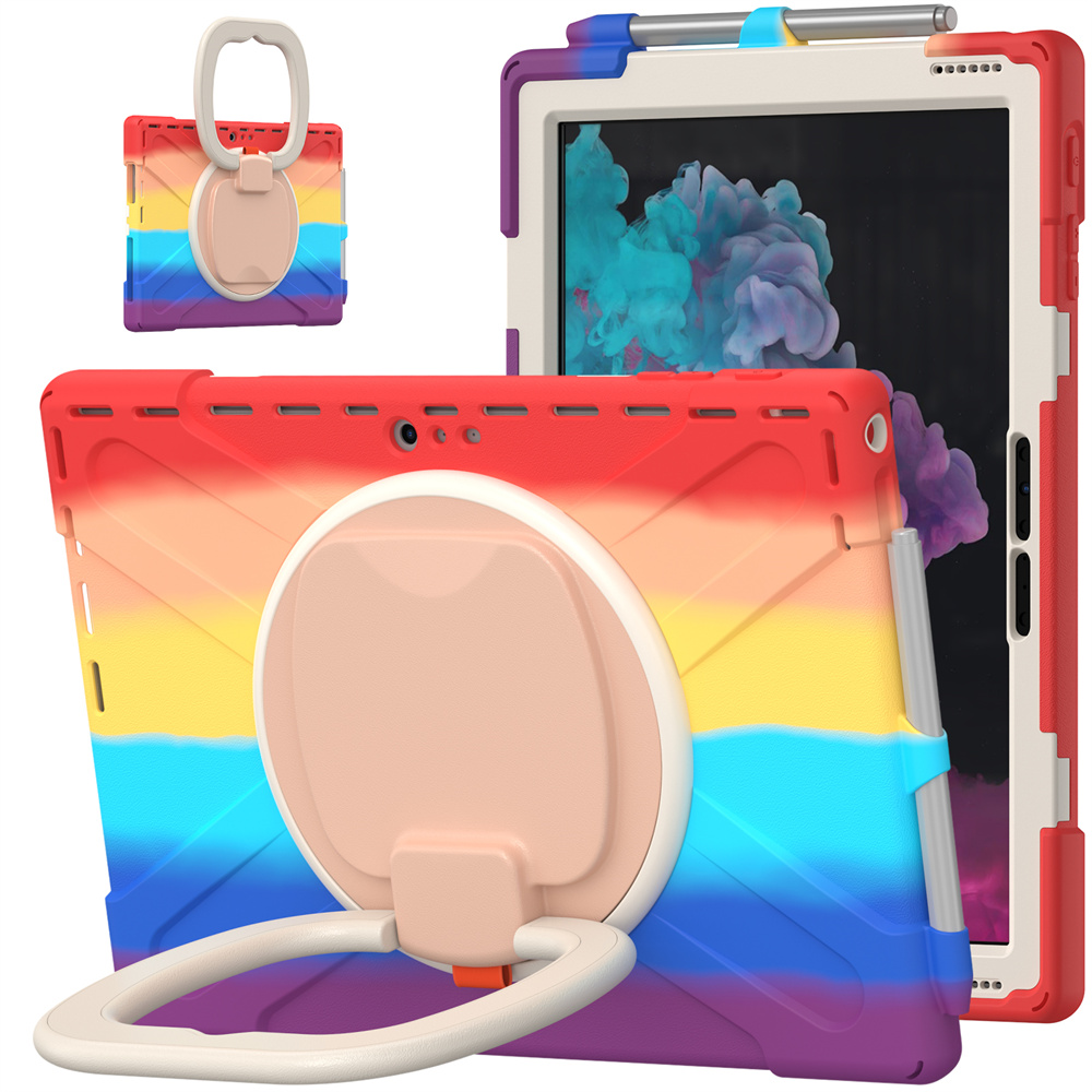 Rugged Shockproof Silicone Rotating Stand Back Cover For Microsoft Surface Pro 4/5/6/7th 12.3 inch Cover Case