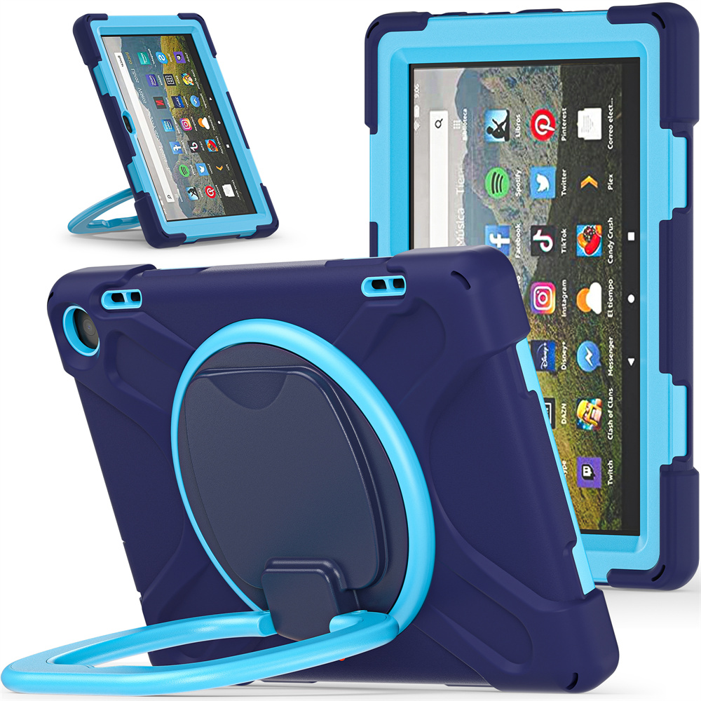 Rugged Silicone Shockproof Tablet Cover Stand Case For Kindle Fire 8 2022 8 inch Case Back Cover