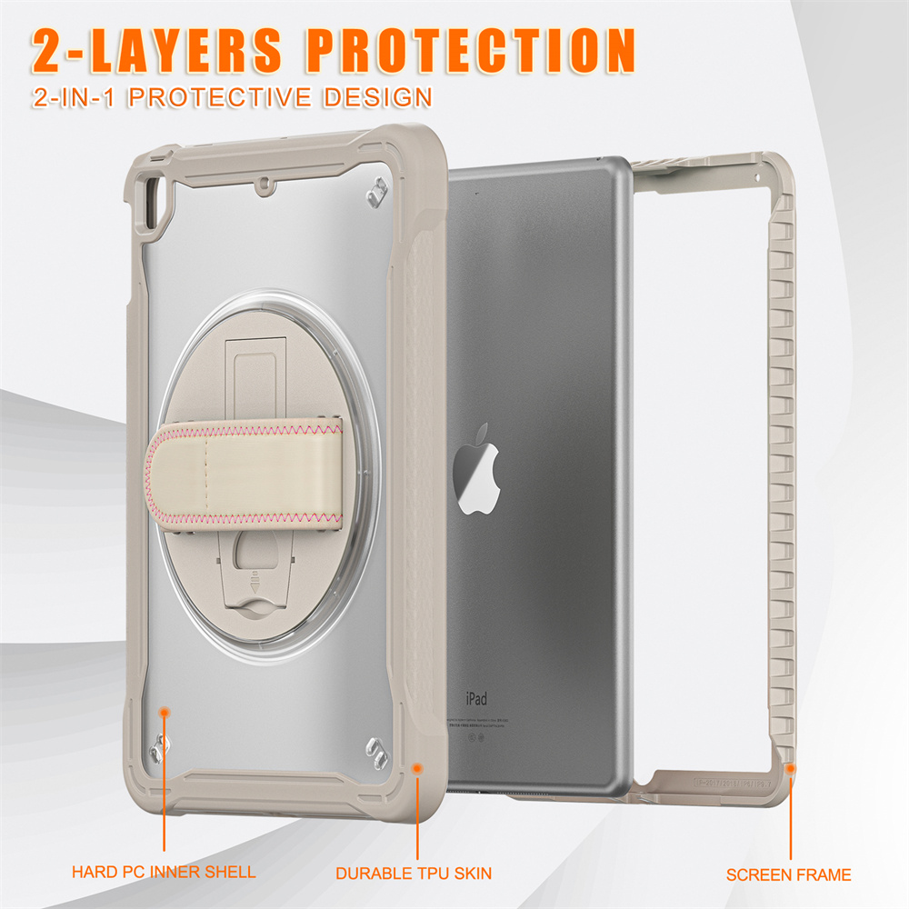 Transparent PC TPU Kids Tablet Cover Case For iPad 2017 2018 Air 2 Pro 9.7 inch Case With Stand