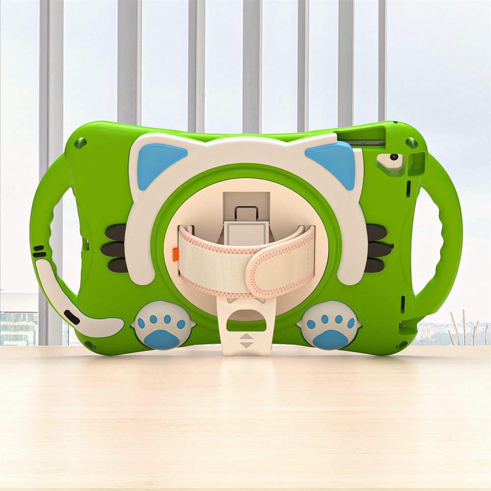 Kids cartoon design tablet back cover case for iPad 2017 2018 Pro 9.7 AIr 2 case with shoulder strap