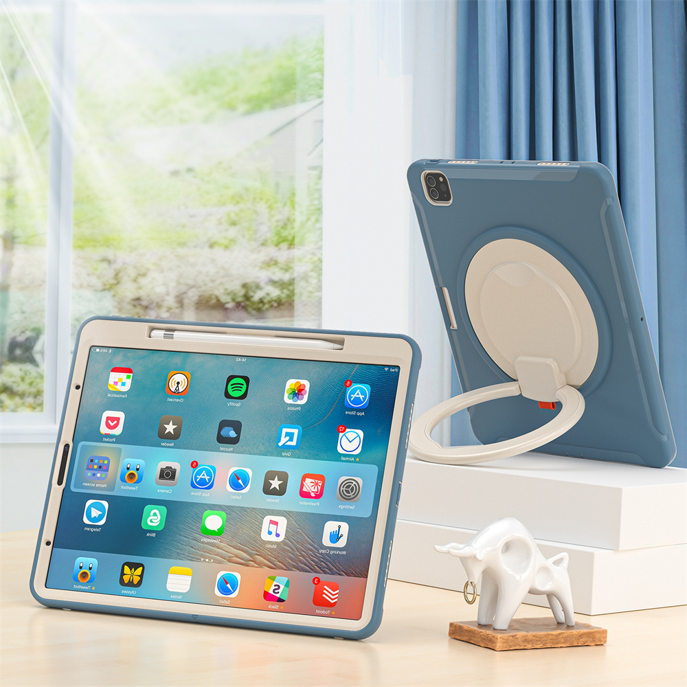 Anti shock tablet swivel case for ipad Pro 12.9 2020/2018 TPU Case With Kickstand
