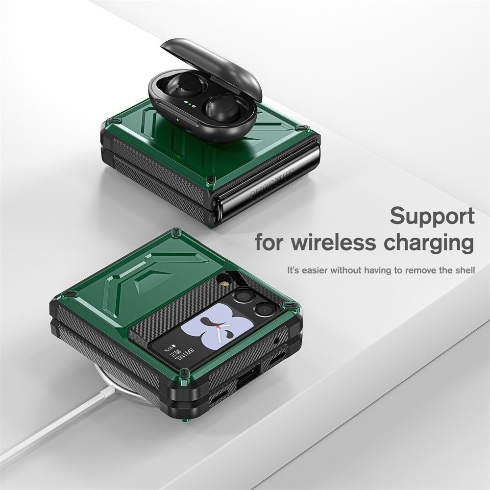 Rugged Shockproof Mobile Phone Back Cover Case For Samsung Galaxy Z Flip 3 5G Folding Phone Case Cover