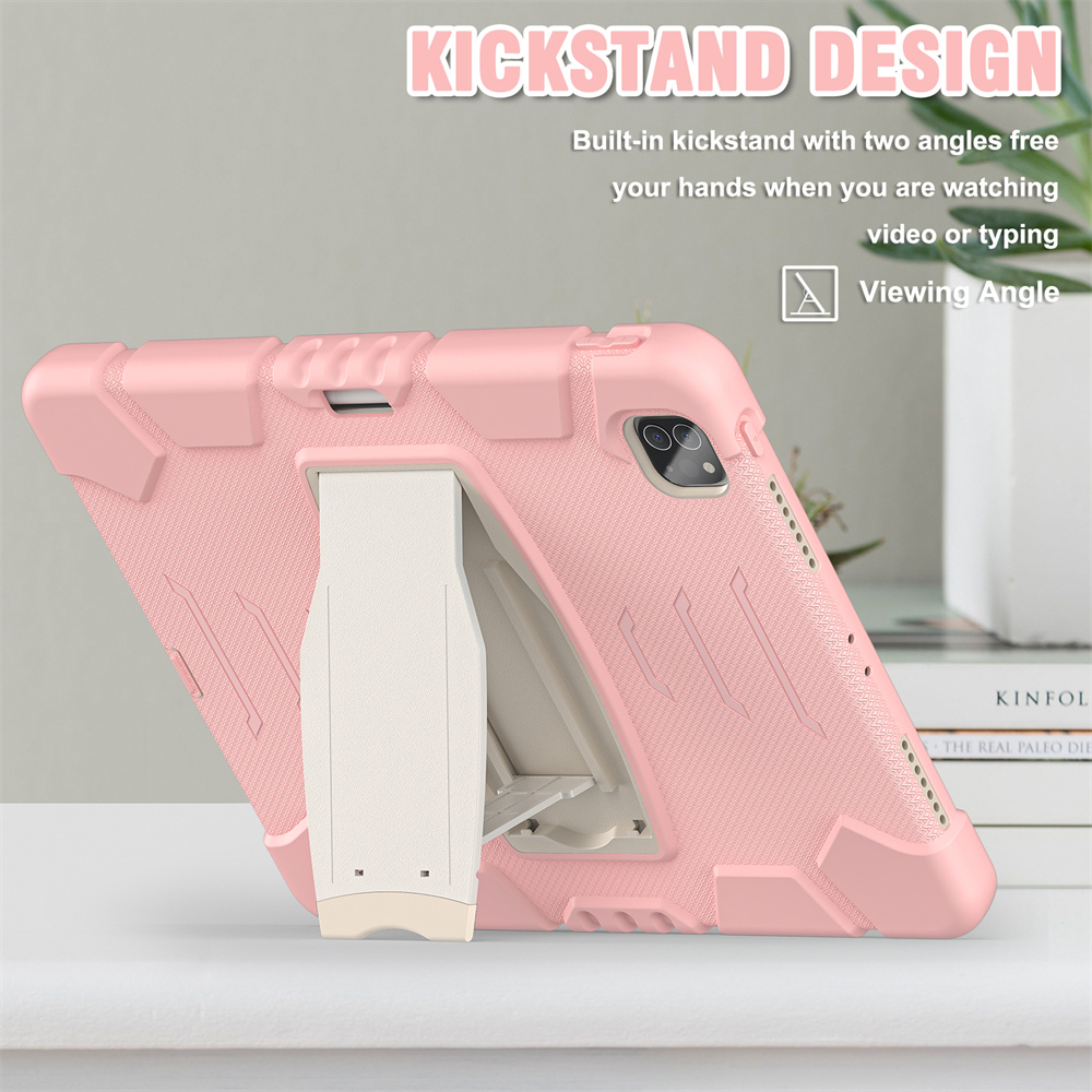 Silicone Tablet Case Back Cover For Apple iPad Pro 12.9 inch 2020 4th 2018 3rd generation Case With Kickstand