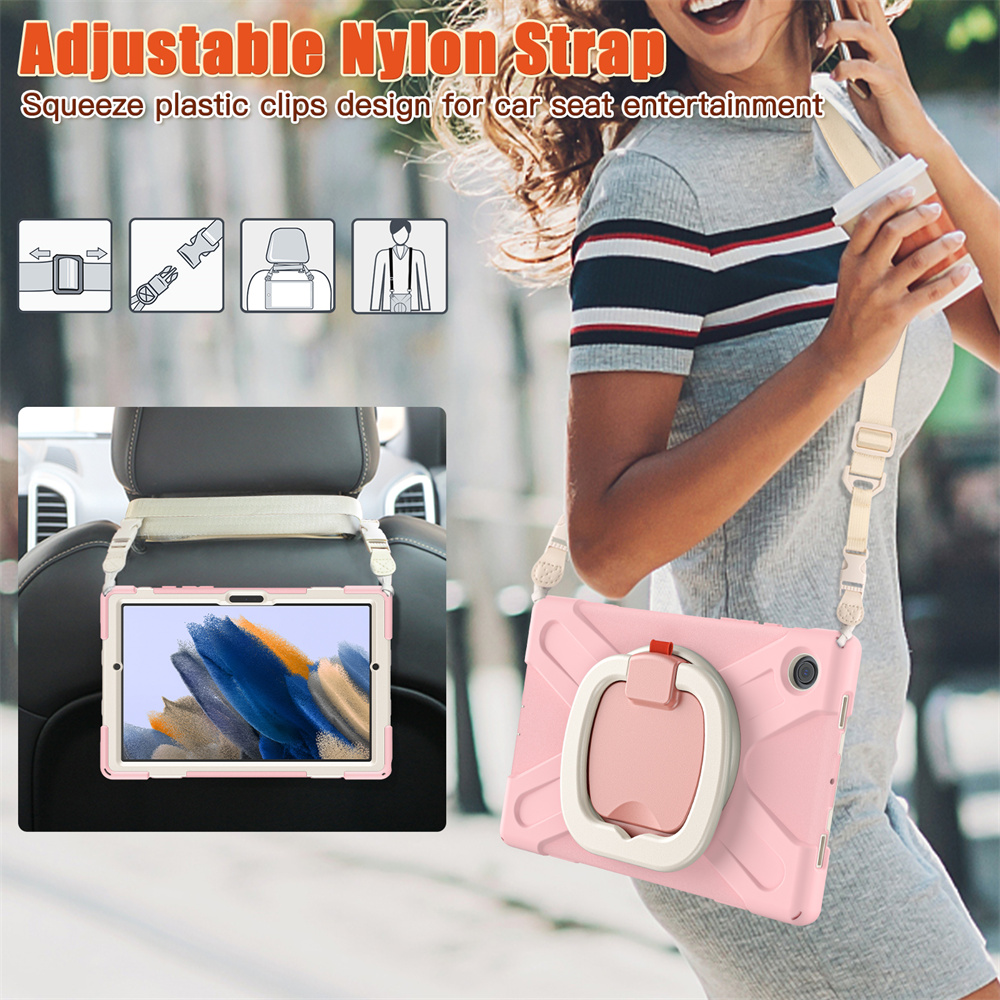 Full Cover Protective Tablet Case For Samsung Galaxy Tab A8 2022 X200 X205 Case With 360 Rotating Kickstand