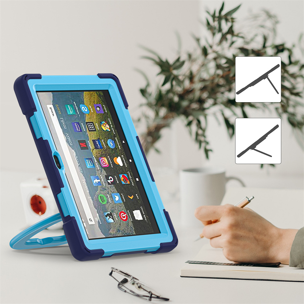 Rugged Silicone Shockproof Tablet Cover Stand Case For Kindle Fire 8 2022 8 inch Case Back Cover
