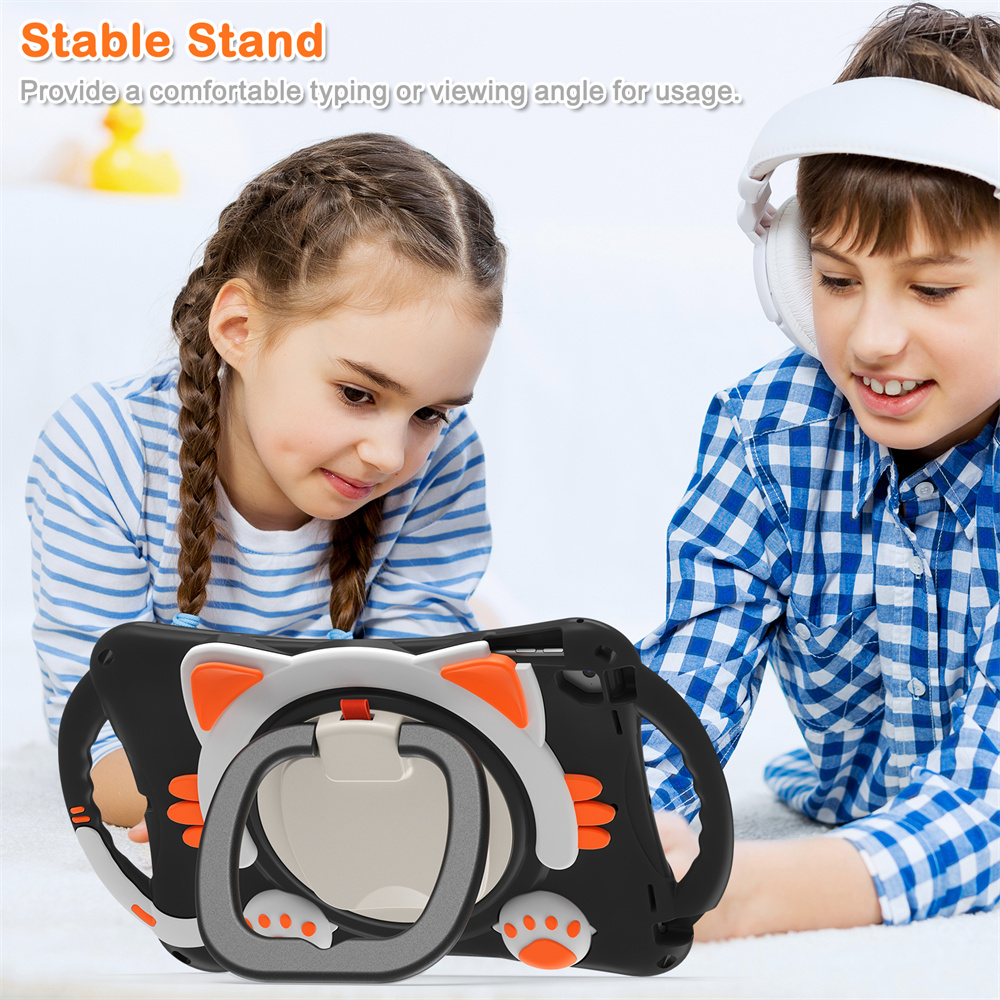 Cartoon design tablet cover case for ipad 2017 2018 Pro 9.7 2016 Air Air2 case with kickstand and shoulder strap