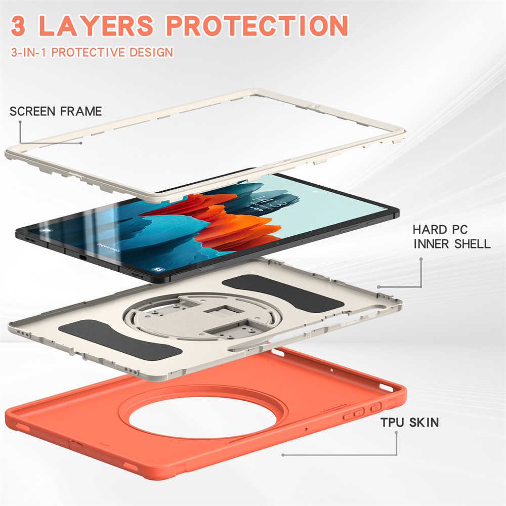 Rugged TPU PC Tablet Back Cover Case Housing For Samsung Galaxy Tab S7 FE 5G 12.4 inch Case Cover