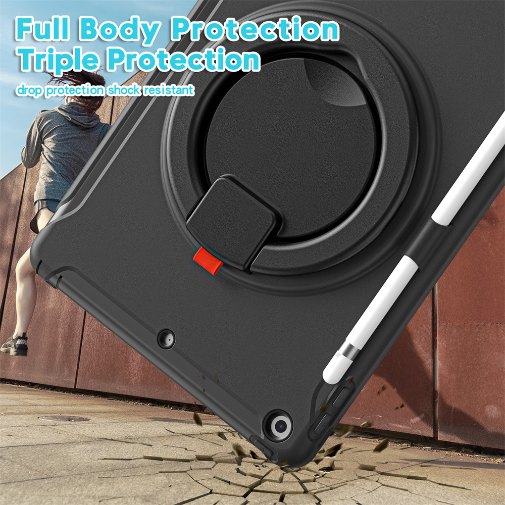 Tablet shockproof protective case for ipad 10.2 2021/2020/2019 cover case with kickstand handle and pencil holder
