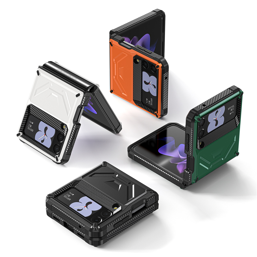 Rugged Shockproof Mobile Phone Back Cover Case For Samsung Galaxy Z Flip 3 5G Folding Phone Case Cover