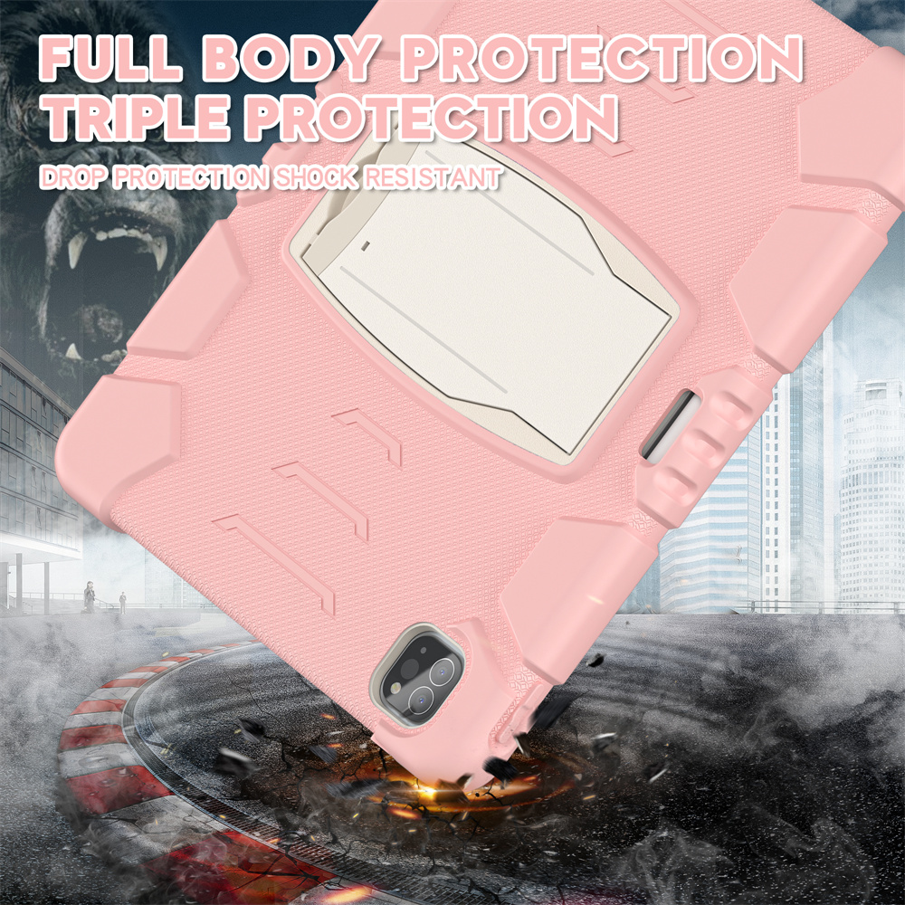 Silicone Tablet Case Back Cover For Apple iPad Pro 12.9 inch 2020 4th 2018 3rd generation Case With Kickstand