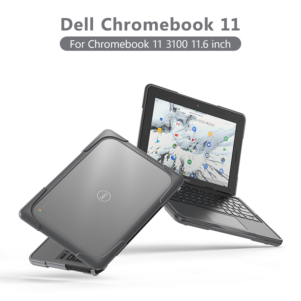 2 in 1 Top And Bottom Cover Laptop Case Hard Shell For Dell Chromebook 3100 Case With Kickstand