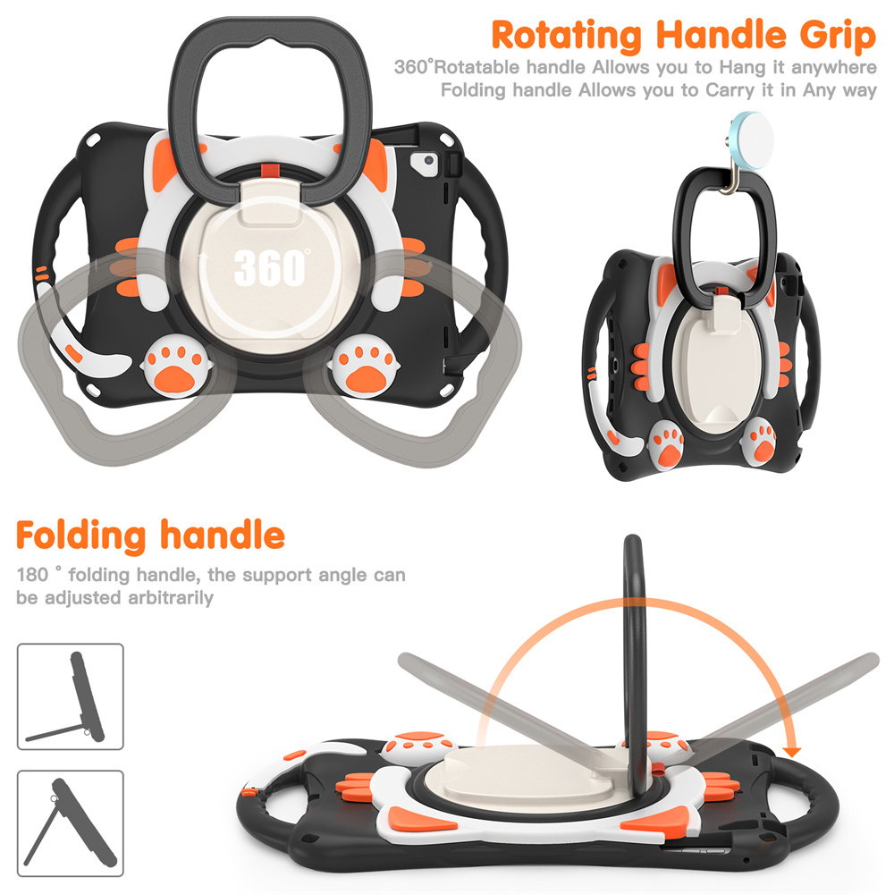 Cartoon design tablet cover case for ipad 2017 2018 Pro 9.7 2016 Air Air2 case with kickstand and shoulder strap