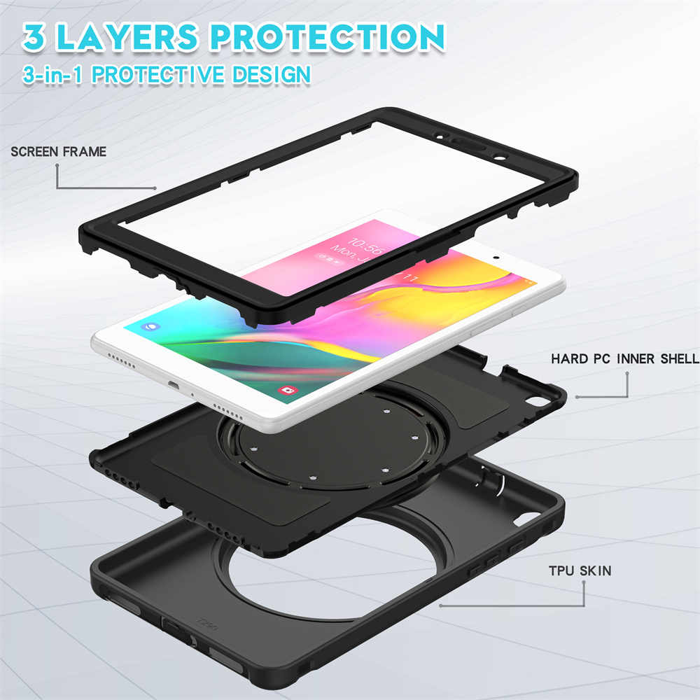 360 Full Body Cover Tablet Case For Samsung Galaxy Tab A 8.0 2019 T290 T295 Case With Handle