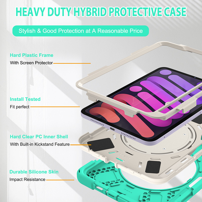 8.3" Handle Kickstand 3 in 1 Tablet Case Covers For iPad mini6 