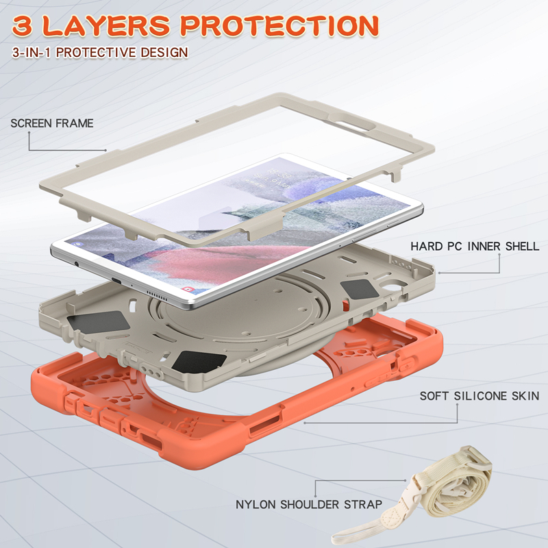 Silicone Rubber Back Cover Rugged Protector Tablet Case For Samsung Galaxy Tab A7 lite 8.7 inch t220 Holder Case