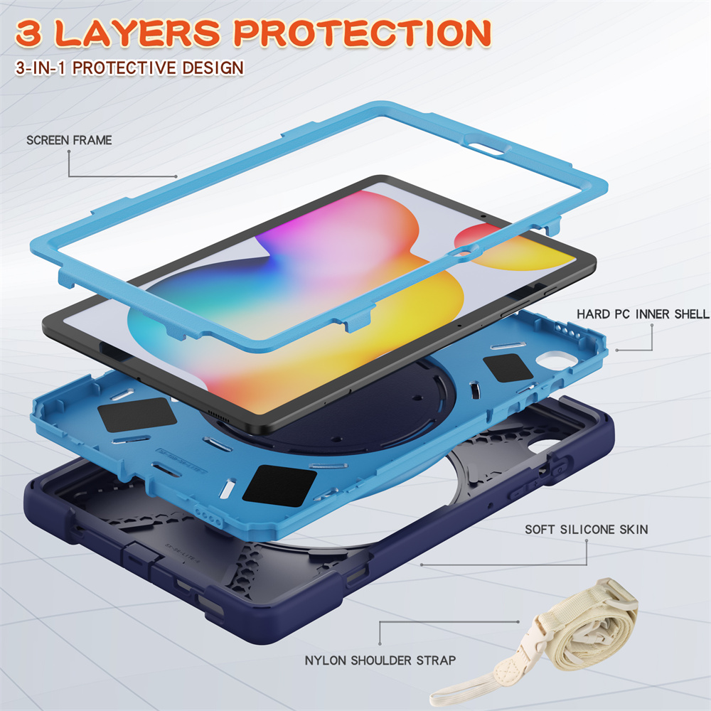 360 degree rotating kickstand tablet case for Samsung Tab S6 Lite 2020 2022 P610 P615 P613 P619 case cover