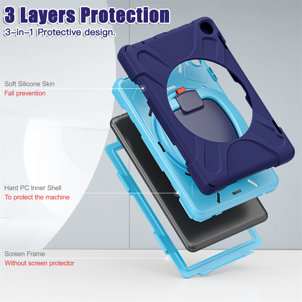 Rugged Silicone Shockproof Tablet Cover Stand Case For Kindle Fire 8 2022 8 inch Case Back Cover