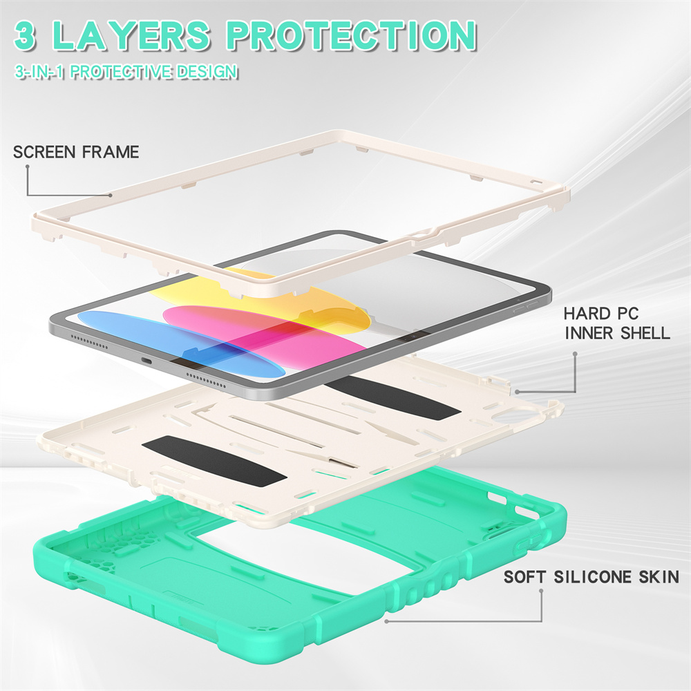 Customized Rugged Tablet Cover Case For Apple iPad 10 generation 2022 Case 10th gen 10.9 inch Case With Stand