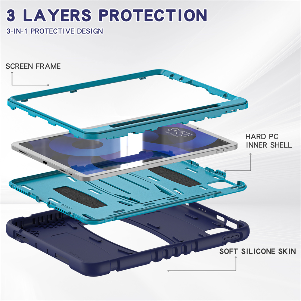 Silicone Protective Tablet Cover Case For iPad Air 5 Pro 11 2022 2021 2020 2018 10.9 inch Case With Stand