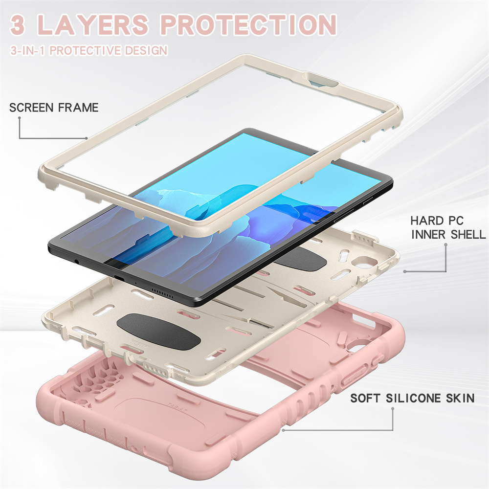 Silicone Tablet Cover Case For Samsung Galaxy Tab A7 Lite T220 T225 Case With Folding Kickstand