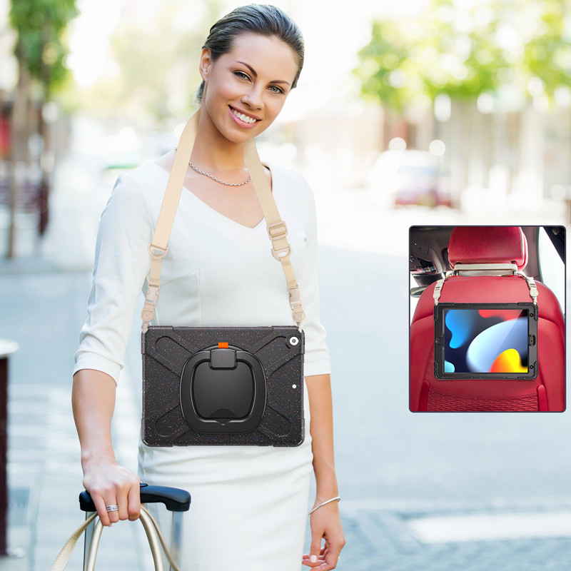 360 full body cover silicon tablet case For ipad 10.2 inch 2021 9th generation case cover with handle