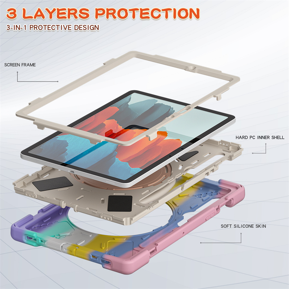 360 degree rotating kickstand tablet cover case for Samsung Galaxy Tab S7 T870 T875 S8 X700 X706 case