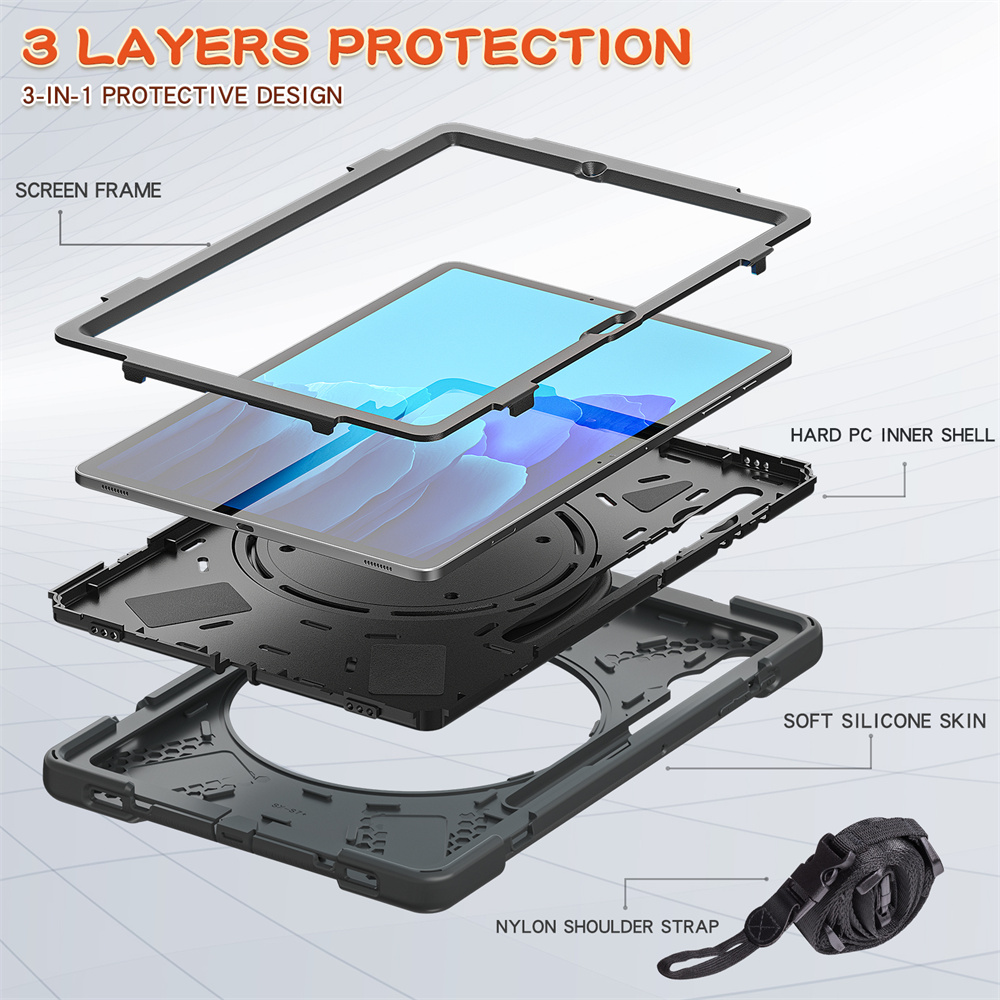 Rugged Shock proof Back Cover Hard Case For Samsung Galaxy Tab S7 Plus 12.4 inch Case Kids Cover