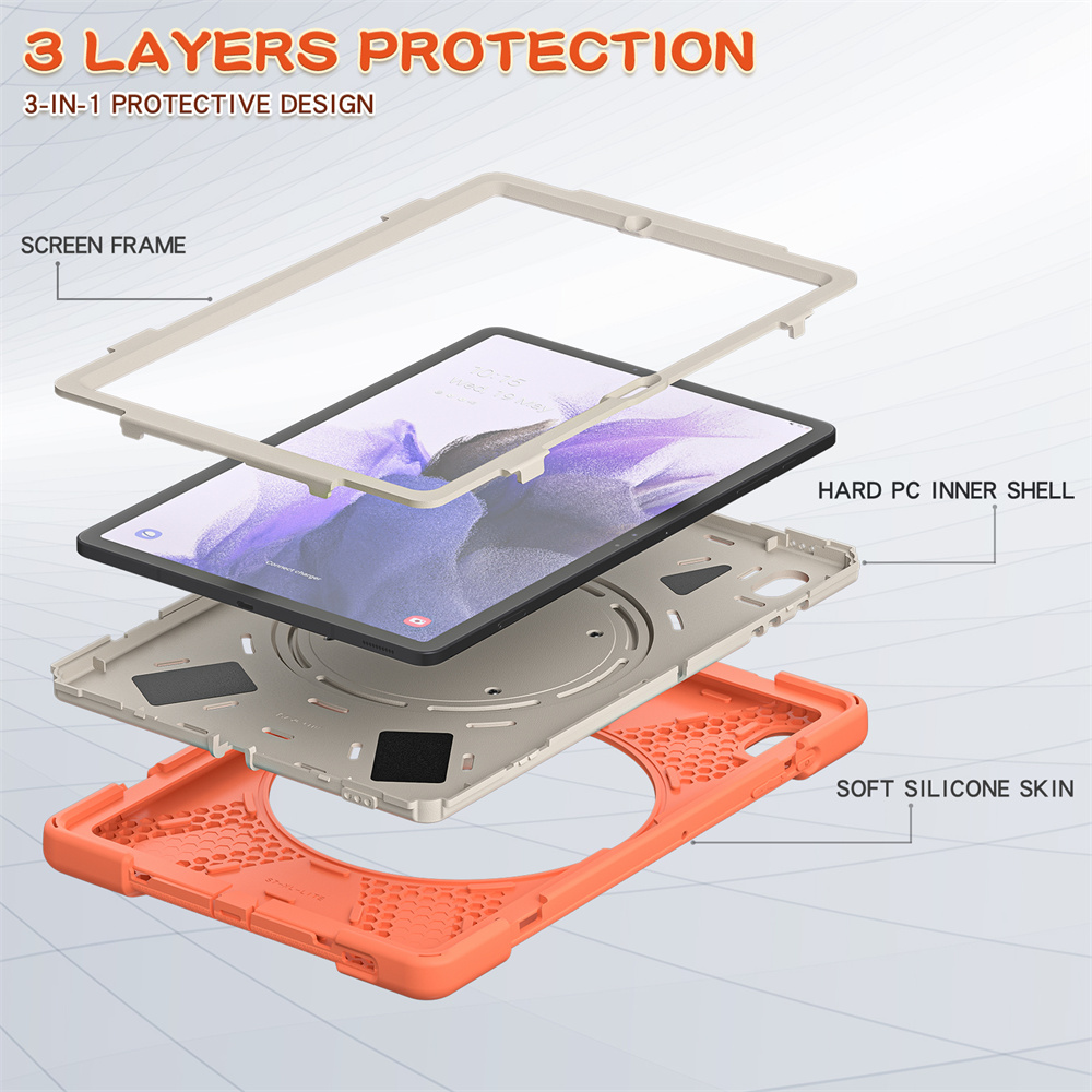 Shockproof tablet case for Samsung Galaxy Tab S7FE T730 T735 T736B T736N rugged case with kickstand
