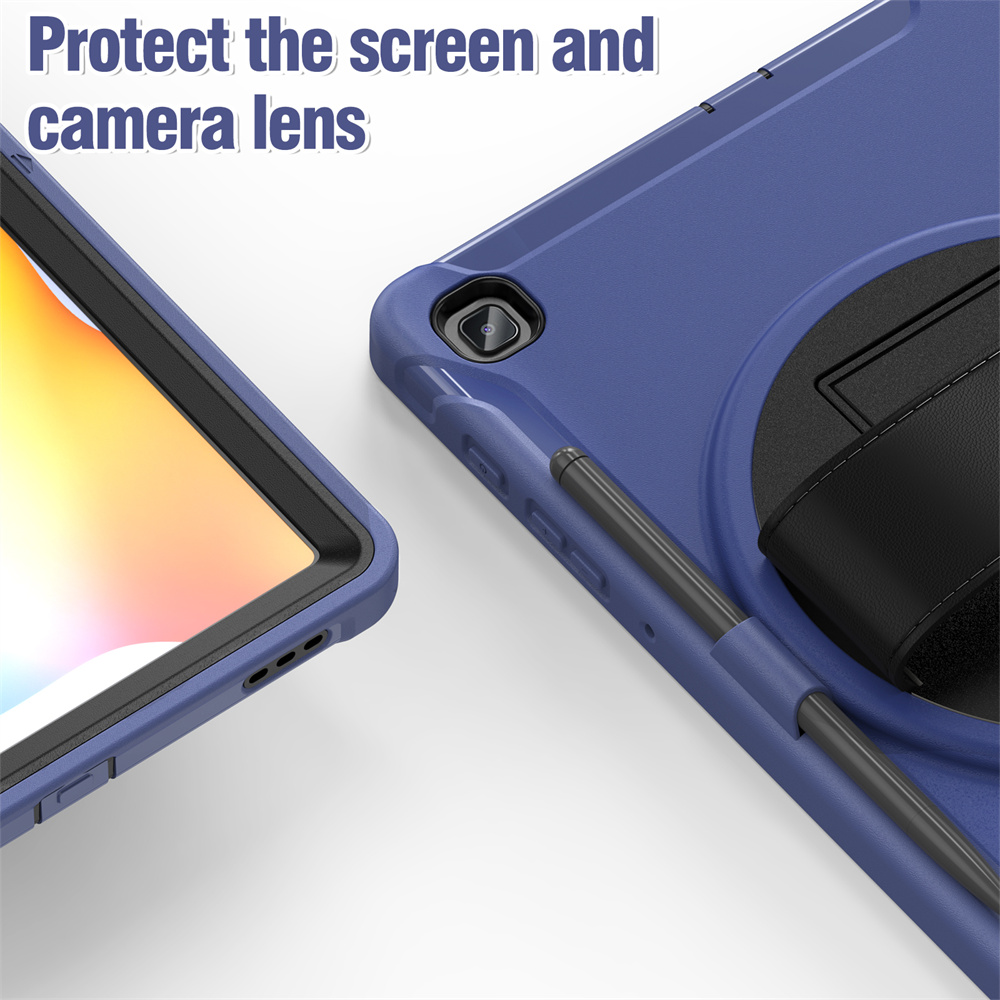 Tablet Accessories Hybrid Rugged Cover For Samsung Galaxy Tab S6 lite Case With Rotating Hand Strap