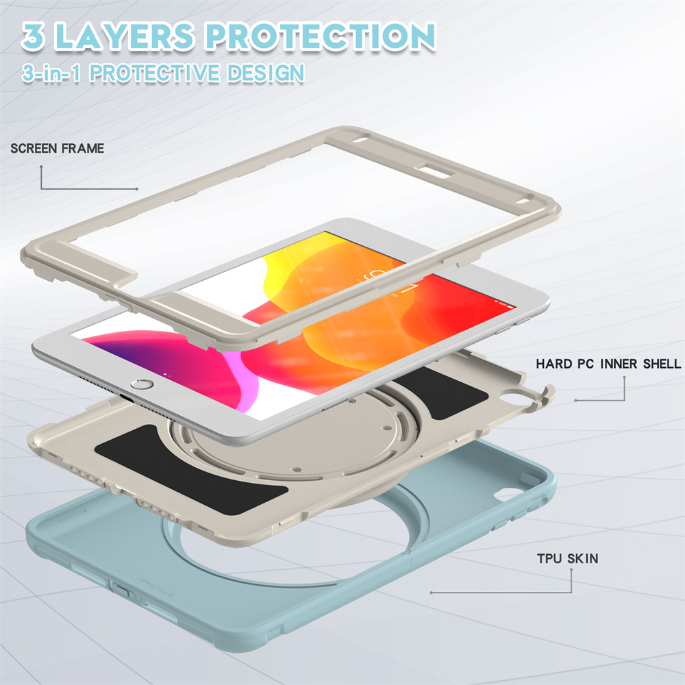 Detachable TPU Shockproof Tablet Cover Case For Apple iPad Mini 4/5 Case With Rotating Stand