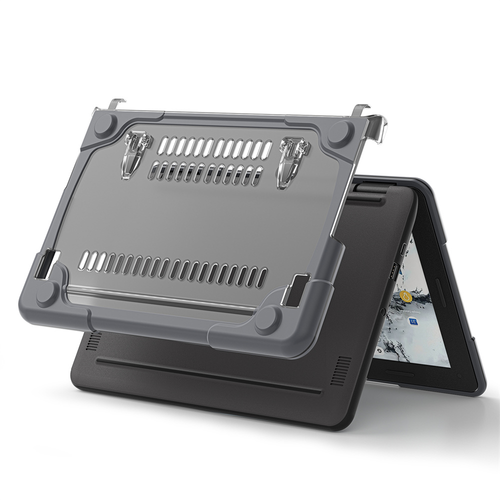 2 in 1 Top And Bottom Cover Laptop Case Hard Shell For Dell Chromebook 3100 Case With Kickstand