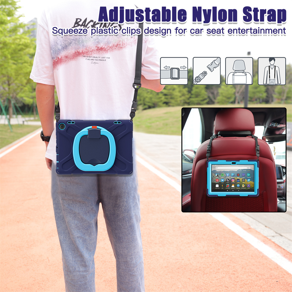 Rugged Silicone Shockproof Tablet Cover Stand Case For Kindle Fire 8 2022 8 inch Case Back Cover