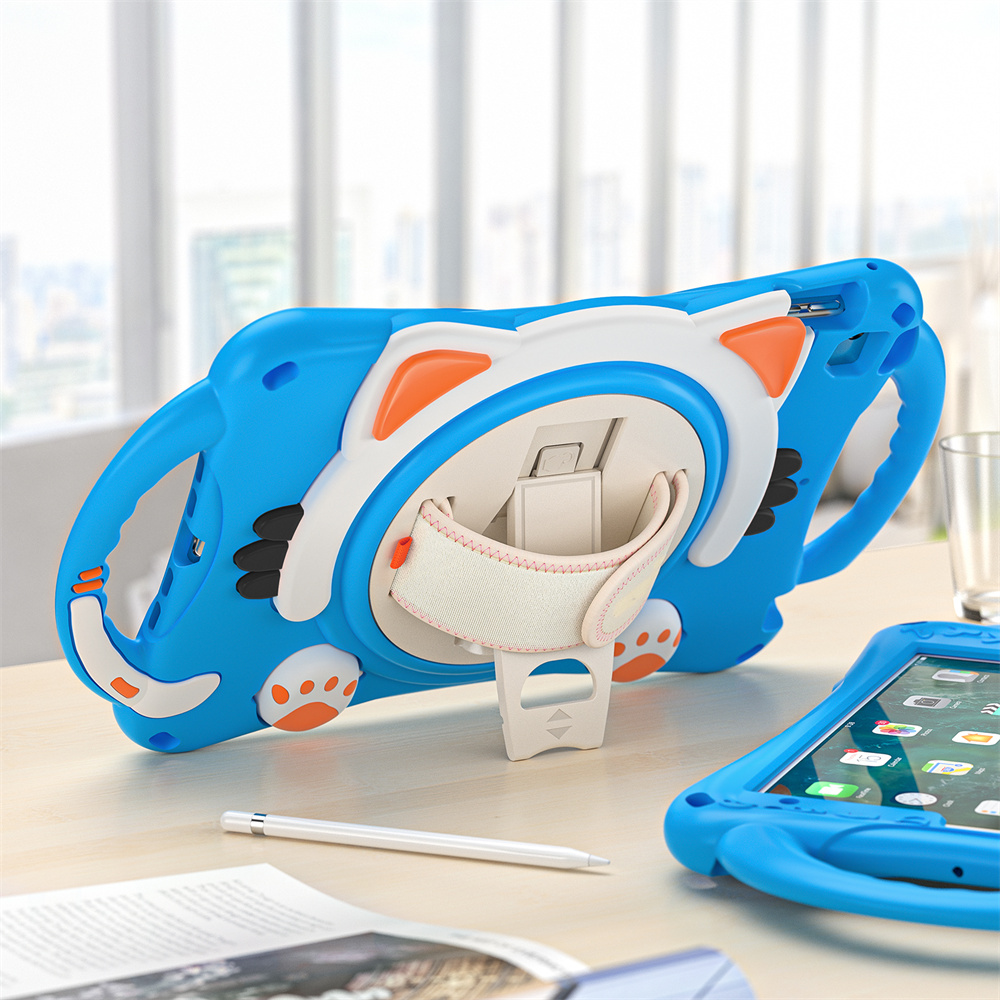 Perfect Protection Cartoon Kids Tablet Case for iPad mini 1 2 3 4 5 Cover Case With Shoulder Strap