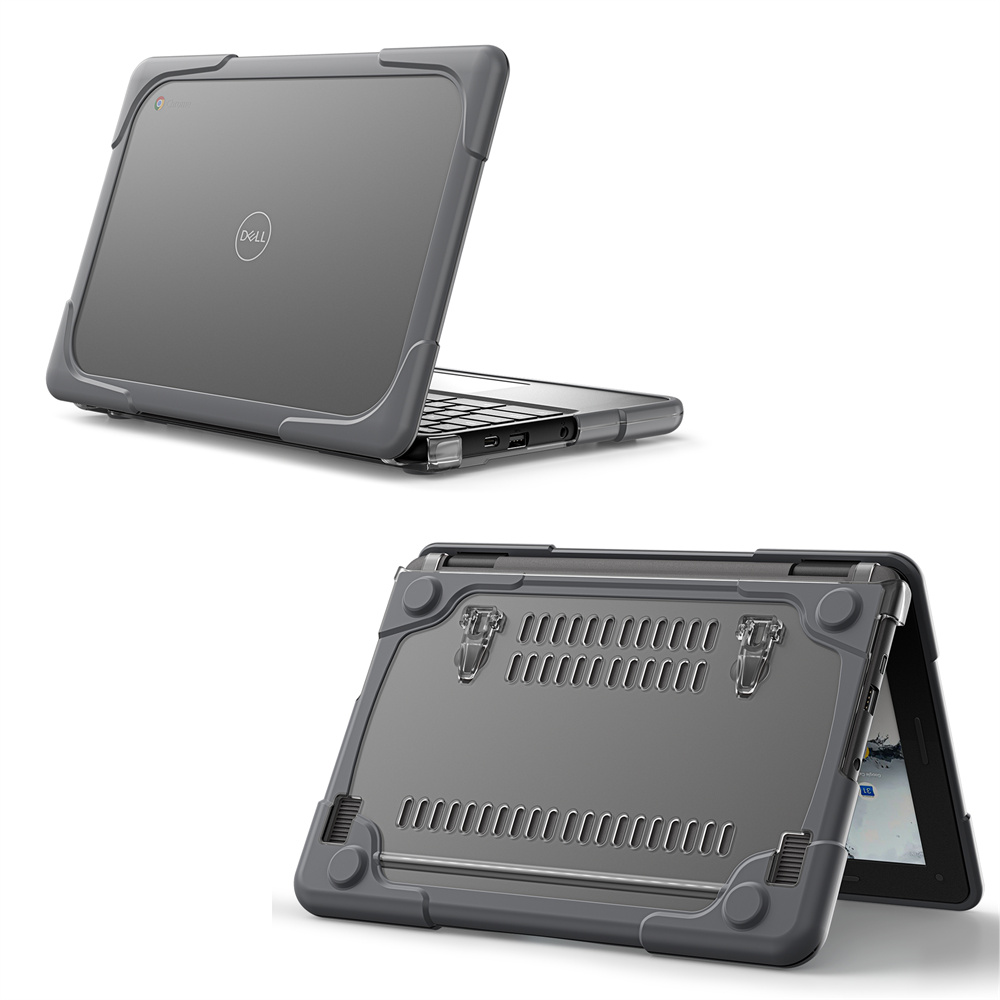 2 in 1 Top And Bottom Cover Laptop Case Hard Shell For Dell Chromebook 3100 Case With Kickstand