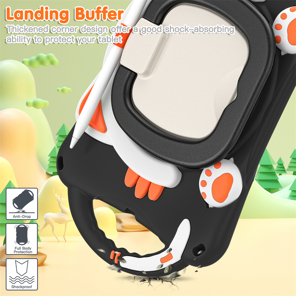 Cartoon design tablet cover case for ipad 2017 2018 Pro 9.7 2016 Air Air2 case with kickstand and shoulder strap