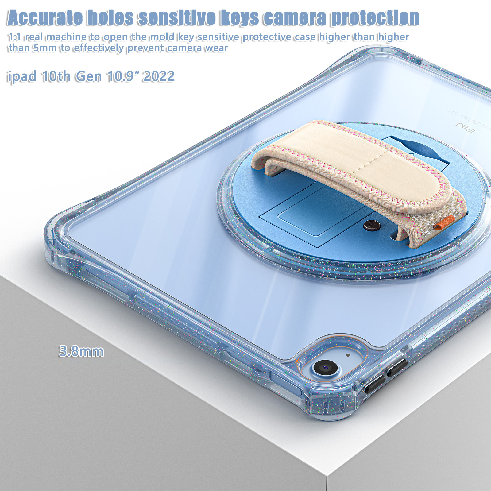 Transparent Protective Case For iPad With Hand Strap And Pencil Holder Shockproof 10th 10.9 inch 2022 