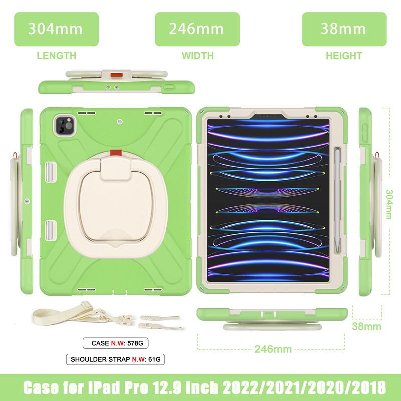 Heavy Duty Rugged Tablet Case Cover For Apple iPad pro 12.9 Case Cover With Pencil Holder And Stand