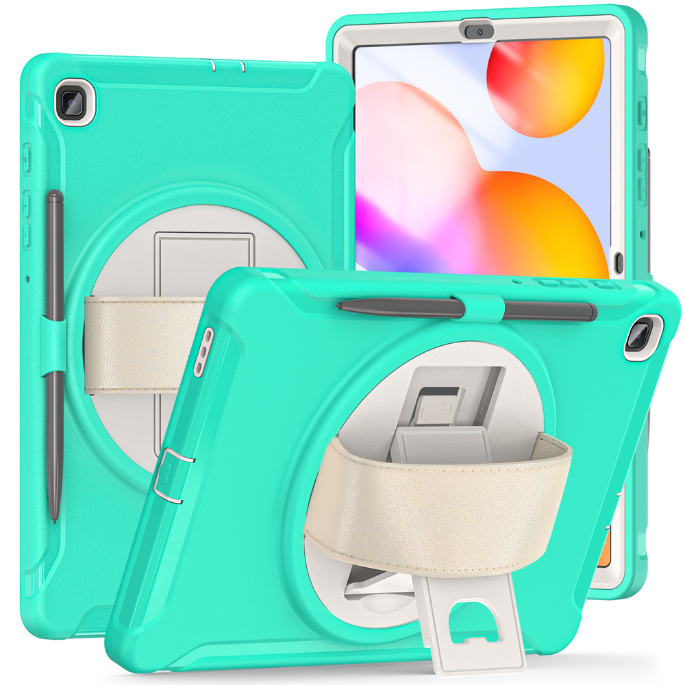 Tablet Accessories Hybrid Rugged Cover For Samsung Galaxy Tab S6 lite Case With Rotating Hand Strap